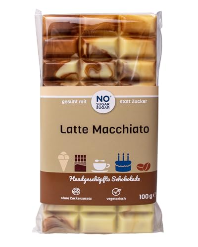 NO SUGAR SUGAR | Latte Macchiato Schokolade (100 g) vom Konditor, ohne Zuckerzusatz von NoSugarSugar