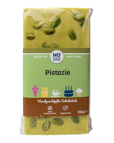 NO SUGAR SUGAR | Pistazien Schokolade (110 g) vom Konditor, ohne Zuckerzusatz von NoSugarSugar