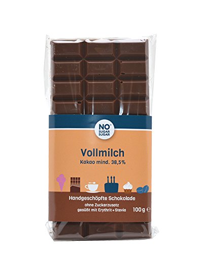 NO SUGAR SUGAR | Vollmilch Schokolade (100 g) vom Konditor, ohne Zuckerzusatz von NoSugarSugar
