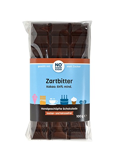 NO SUGAR SUGAR | Zartbitter Schokolade (100 g) vom Konditor, zuckerfrei von NoSugarSugar