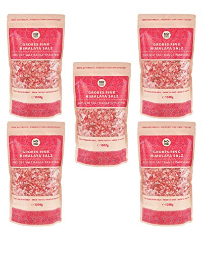 Pink Himalaya Salz, grobe Körnung, Perfekt für Salzmühle, 1 kg Brocken, (Steinsalz / Kristallsalz aus Pakistan) 1kg 2kg 5kg 10kg 25kg wählbar mit großem Mengenrabatt (5 KG) von NoSugarSugar