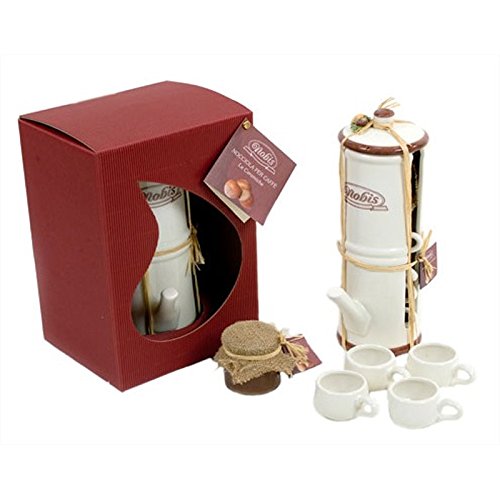 Neapolitanische Kaffeemaschine mit 4 keramischen Kaffeetassen Neapolitanische Kaffeemaschine mit 4 keramischen Kaffeetassen von Nobis Nocciole