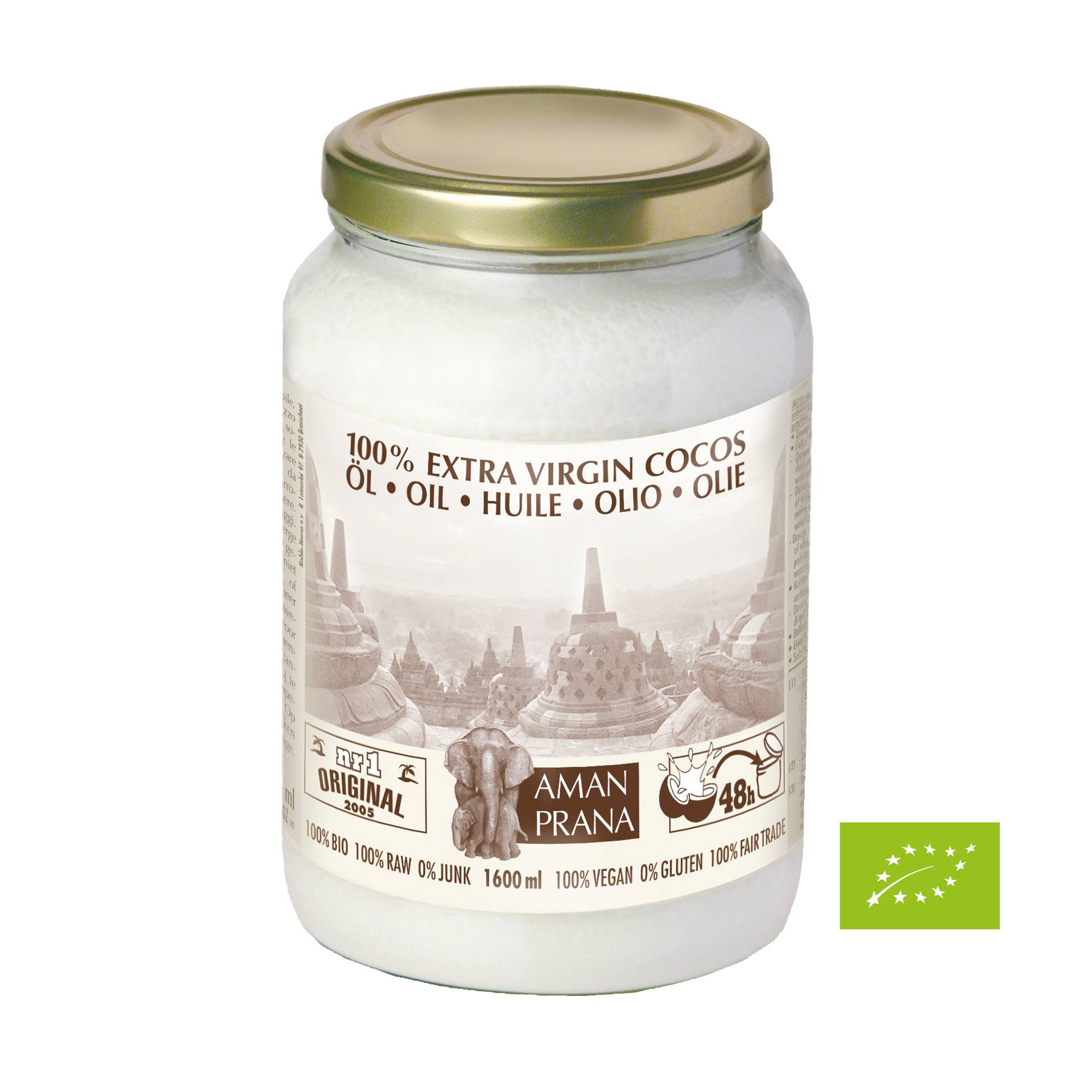 Kokosöl 1600 ml in Bioqualität - das große 1,6 Liter Glas für Familien und die feine Gastronomie- vegan - Amanprana Kokosöl 1600 ml in Bioqualität - das große 1,6 Liter Glas für Familien und die feine Gastronomie- vegan - Amanprana von Amanprana