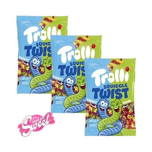 3x Trolli Squiggle Twist Fruchtgummi Vorratsbox - Bunt & Lecker 1kg von Nohawa
