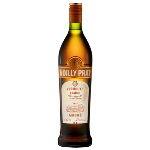 Noilly Prat Ambré Vermouth, französischer Aperitif mit 13 Kräutern und Gewürzen, darunter Rosenknospen, Koriander, Kardamom und Zimt, 16% vol., 75cl / 750ml von Noilly Prat