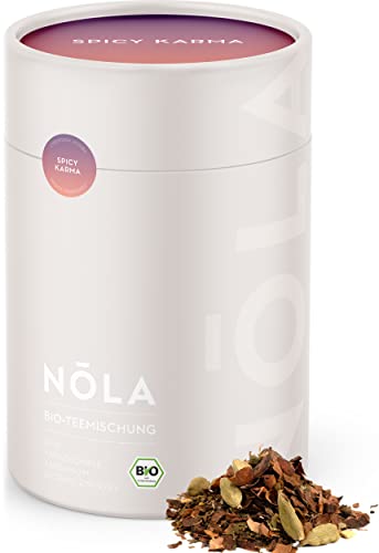 NOLA Bio Teemischung 'Spicy Karma' - BIO Kräuter-Tee mit Zimt, Kakaoschalen, Kardamom und Süßholzwurzel - loser Premium Bio-Kräutertee mit 100% natürlichen Zutaten, vegan von Nola