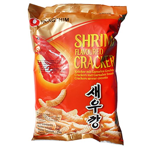 10x75g Nongshim Shrimp Flavoured Cracker Garnelen Chips von Nongshim