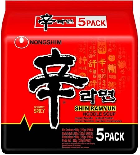 Koreanische Nongshim Shin Ramyun Nudelsuppe - 5er-Set (5 x 120 g) von Nongshim