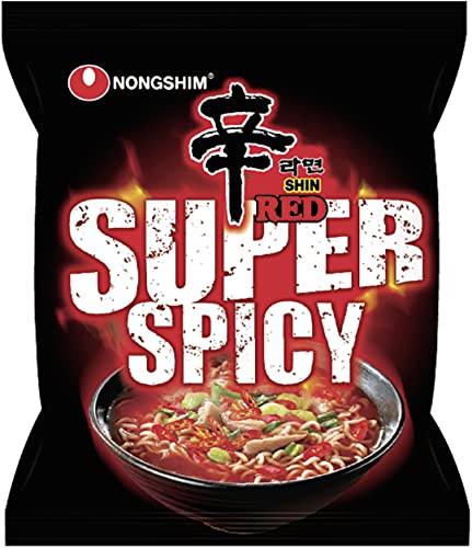 Nong Shim Instantnudeln Red Shin Ramyun - Koreanische Instantnudeln super scharf - schnelle Zubereitung - 6er Vorteilspack à 120g von Nongshim