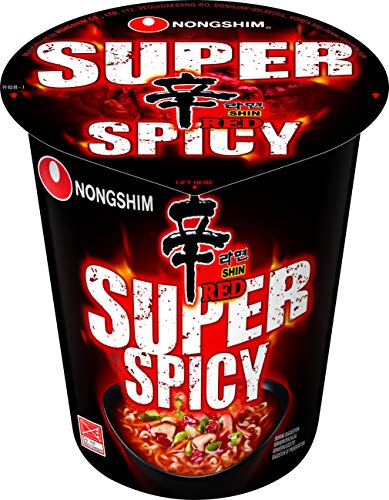Nong Shim Instantnudeln Red Shin Ramyun - Koreanische Instant Cup Nudeln super scharf - schnelle Zubereitung - 1 x 68g von Nongshim