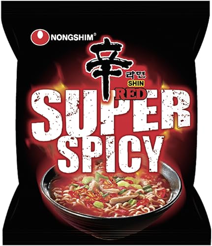Nong Shim Instantnudeln Red Shin Ramyun - Koreanische Instantnudeln super scharf - schnelle Zubereitung - 1er Pack à 120g von Nongshim