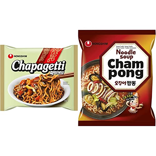 NONGSHIM - Instant Nudelnsuppe Chapagetti, 20er pack (20 X 140 GR) & Instant Nudelsuppe Champong, 20er pack (20 X 124 GR) von Nong Shim