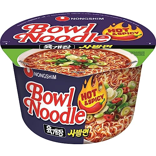Nong Shim Instantnudeln Hot & Spicy Yukgaejang Sabalmyun Bowl Noodle Soup – Koreanische Ramen Nudelsuppe - schnelle Zubereitung – 1 x 100g von Nongshim