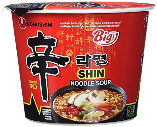 Nong Shim Instantnudeln, Shin Ramyun, Big Bowl, sehr scharf, 16er Pack (16 x 114 g) von WaNaHong