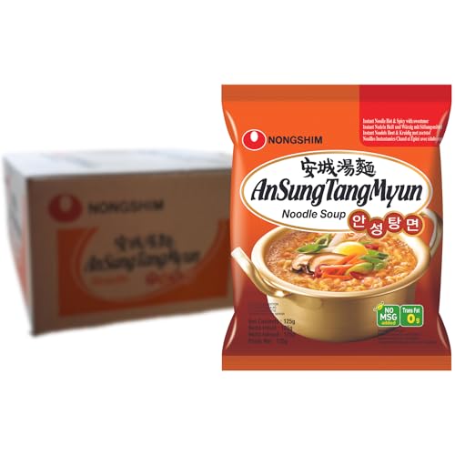 Nong Shim Instantnudeln Ansong Tangmyon – Koreanische Ramen Suppe - schnelle Zubereitung – 20er Vorteilspack à 125g von Nongshim