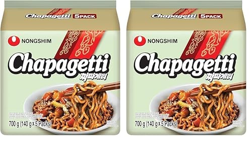 Nong Shim Instantnudeln Chapaghetti – Traditionelles koreanisches Nudelgericht - schnelle Zubereitung – 1er Multipack - 5 x 140g (Packung mit 2) von Nong Shim