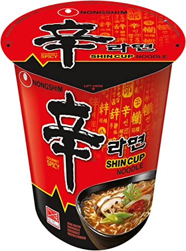 Nong Shim Instantnudeln Shin Ramyun – Koreanische Cup Suppe scharf - schnelle Zubereitung – 6er Vorteilspack à 68g von Nongshim