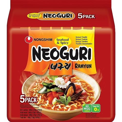 Nong Shim Neoguri Instantnudeln Seafood & Spicy Ramyun – Koreanische Seafood Ramen Suppe scharf würzig– 1er Multipack - 5 x 120g Nong Shim Neoguri Instantnudeln Seafood & Spicy Ramyun – Koreanische Seafood Ramen Suppe scharf würzig– 1er Multipack - 5 x 120g von Nongshim