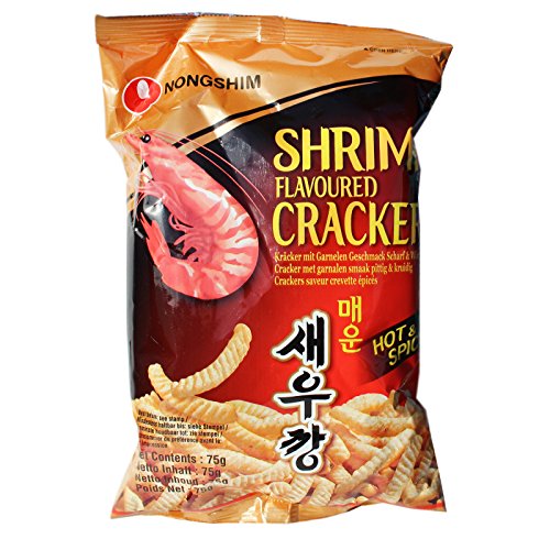 Nongshim Shrimp Flavoured Cracker Garnelen Chips hot&spicy 10x75g von Nong Shim
