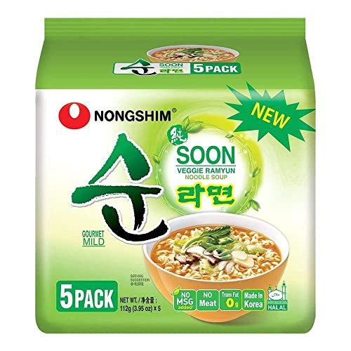 Nongshim Soon Veggie Ramyun Noodle Soup (Pack of 5) 560g von Nong Shim