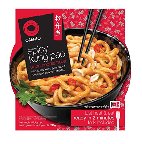 Obento Spicy Kung Pao Udon Bowl, Fertiggericht für die Mikrowelle, 240 g Obento Spicy Kung Pao Udon Bowl, Fertiggericht für die Mikrowelle, 240 g von Obento