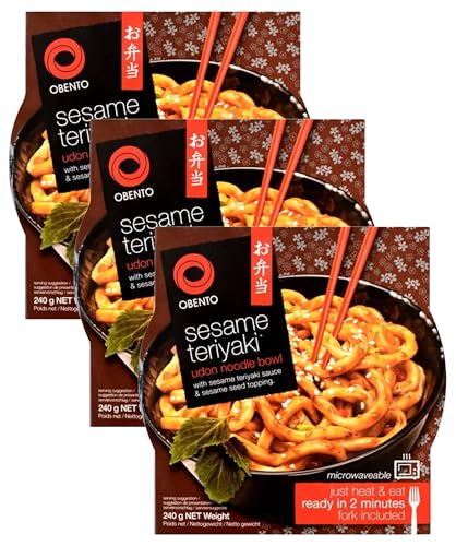 Obento Sesame Teriyaki Udon Bowl, 240 g (Packung mit 3) von Nong Shim