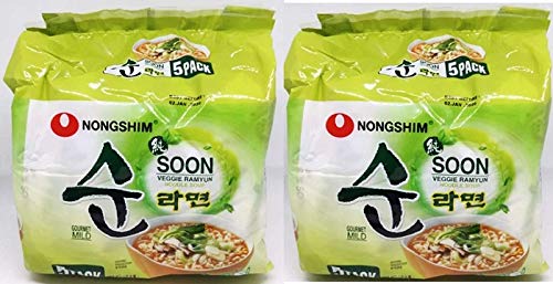 Nongshim Soon Veggie Ramyun Nudeln, 112 g x 10 Stück (5 Packungen mit 2 Stück) (importiert) von Nongshim