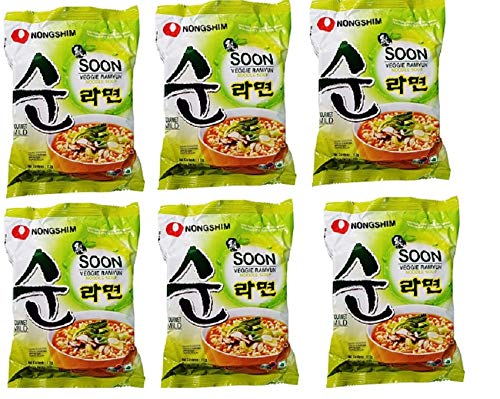 Nongshim Soon Veggie Ramyun Nudeln, 112 g x 6 Stück (importiert) von Nongshim