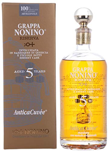 Nonino Nonino Grappa Riserva Antica Cuvée 5 Years Old 43%, Volume 0.7 l in Geschenkbox Nonino Nonino Grappa Riserva Antica Cuvée 5 Years Old 43%, Volume 0.7 l in Geschenkbox von Nonino