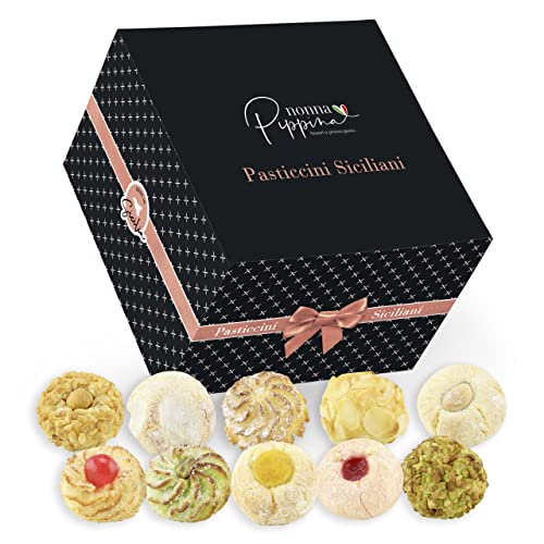 NONNA PIPPINA Pasticcini Siciliani, 600g, gemischtes & süßes Mandelgebäck, in Geschenk-Box, GLUTENFREI + LAKTOSEFREI von Nonna Pippina