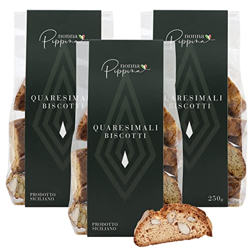 NONNA PIPPINA Quaresimali Biscotti 3x 250g, Sizilianische Cantuccini mit leichter Zimtnote, Sizilianisches Gebäck mit Mandeln, handgemachtes Gebäck, 750g NONNA PIPPINA Quaresimali Biscotti 3x 250g, Sizilianische Cantuccini mit leichter Zimtnote, Sizilianisches Gebäck mit Mandeln, handgemachtes Gebäck, 750g von Nonna Pippina