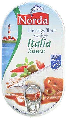 Norda Heringsfilets Italia, 1er Pack Konserven, Fisch in Tomaten-Kräutersauce Norda Heringsfilets Italia, 1er Pack Konserven, Fisch in Tomaten-Kräutersauce von Norda
