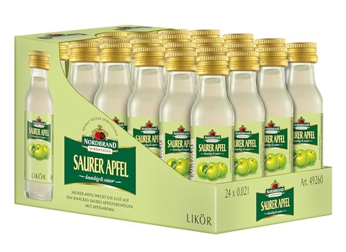 Nordbrand Nordhausen Saurer Apfel - Likör mit 16 % vol. Alkohol (24 x 0,02L) von Nordbrand Nordhausen