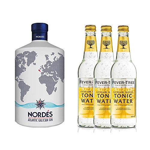 Nordés Atlantic Galician Gin (1 x 0,7l) inkl. Fever Tree Indian Tonic Water (3 x 500 ml) von Nordés und Fever Tree