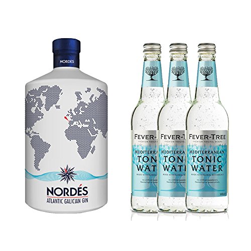 Nordés Atlantic Galician Gin (1 x 0,7l) inkl. Fever Tree Mediterranean Tonic Water (3 x 500 ml) von Nordés und Fever Tree