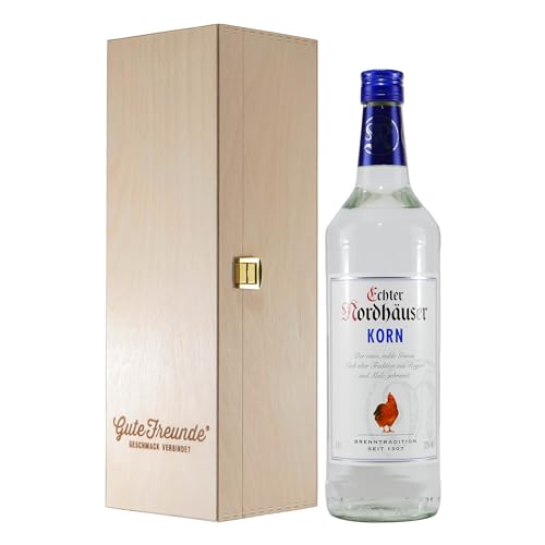 Echter Nordhäuser Korn 1L mit Geschenk-Holzkiste Echter Nordhäuser Korn 1L mit Geschenk-Holzkiste von Nordhäuser