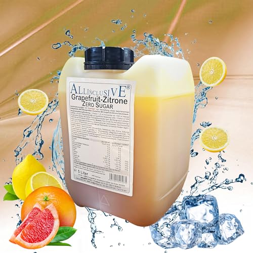 Prosport Allinclusive® Grapefruit-Zitrone 5000ml – ZERO SUGAR Sirup mit Vitaminen – Premium Getränkekonzentrat 1:50 – Ohne Zucker, Aspartam & Azofarbstoffe – Perfekt für Wassersprudler von PROSPORT