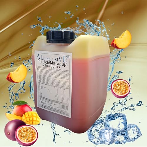 Prosport Allinclusive® Pfirsich-Maracuja 5000ml – ZERO SUGAR Sirup mit Vitaminen – Premium Getränkekonzentrat 1:50 – Ohne Zucker, Aspartam & Azofarbstoffe – Perfekt für Wassersprudler von PROSPORT