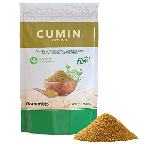 Nortembio Kreuzkümmel Gemahlen 200 g. 100% Natürlich Herkunft. Gourmet-Qualität. Kreuzkümmelpulver ohne Konservierungsstoffe oder Zusatzstoffe. Luftdichte Verpackung mit Zip-Verschluss. Nortembio Kreuzkümmel Gemahlen 200 g. 100% Natürlich Herkunft. Gourmet-Qualität. Kreuzkümmelpulver ohne Konservierungsstoffe oder Zusatzstoffe. Luftdichte Verpackung mit Zip-Verschluss. von Nortembio