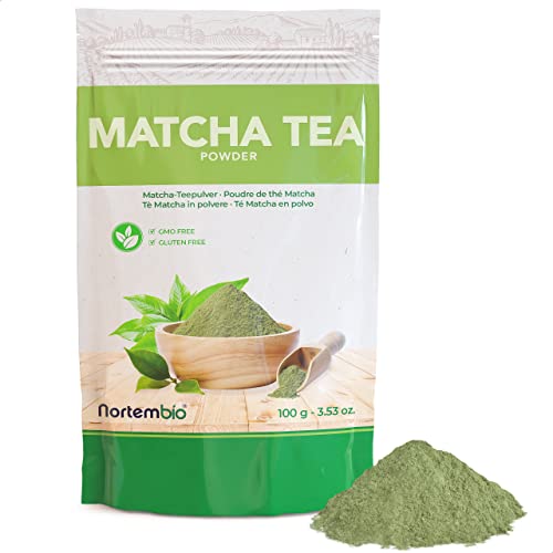 Nortembio Matcha Tee Pulver 100 g. Japanischer Grüntee ohne Zusatzstoffe und Konservierungsmittel. Matcha-Grüntee in Kulinarischer Qualität. Ideal für Lattes, Desserts und Gebäck. von Nortembio