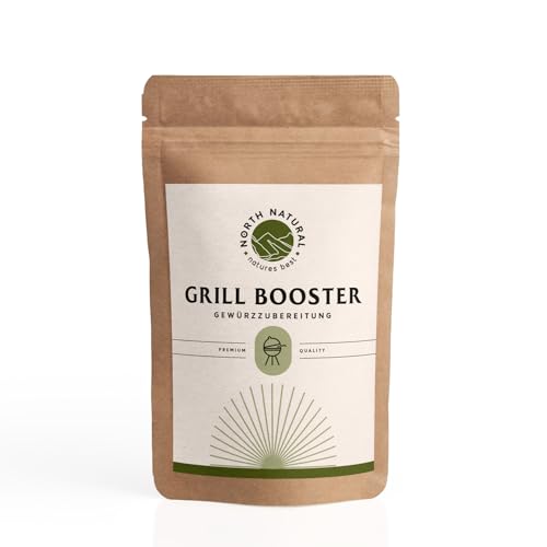 North Natural Grill Booster Gewürzsalz, Grillgewürz mit Meersalz, Paprika, Pfeffer, Chili, ingwer und nelken, passt zu jeder Fleischart. handverpackt in Deutschland von North Natural