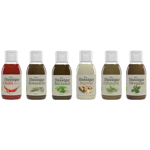 Northern Greens - Flüssige Bio Kräuter' Set 6 x 120ml, bestehend aus Chili, Bärlauch, Ingwer, Rosmarin, Estragon, Oregano Northern Greens - Flüssige Bio Kräuter' Set 6 x 120ml, bestehend aus Chili, Bärlauch, Ingwer, Rosmarin, Estragon, Oregano von Northern Greens