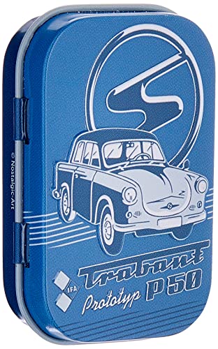 Nostalgic-Art Retro Pillendose, 4 x 6 x 1,6 cm, Trabant Prototyp P50 – Souvenir & Geschenk-Idee, mit Pfefferminz-Dragees, Vintage Design von Nostalgic-Art
