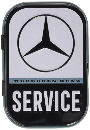 Nostalgic-Art Retro Pillendose, 4 x 6 x 1,6 cm, Mercedes-Benz – Service – Geschenk-Idee für Mercedes-Benz Accessoires Fans, mit Pfefferminz-Dragees, Vintage Design von Nostalgic-Art
