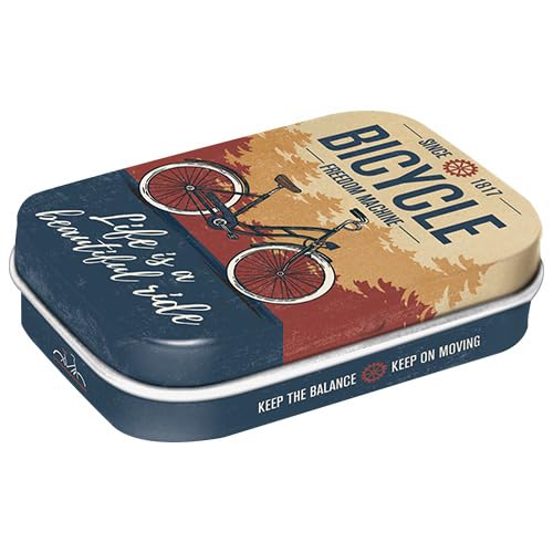 Nostalgic-Art Retro Pillendose, 4 x 6 x 1,6 cm, Bicycle – Beautiful Ride – Geschenk-Idee für Fahrradfahrer, mit Pfefferminz-Dragees, Vintage Design von Nostalgic-Art