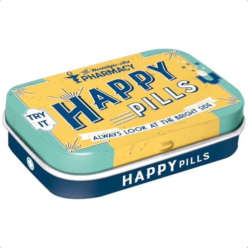 Nostalgic-Art Retro Pillendose, 4 x 6 x 1,6 cm, Happy Pills – Geschenk-Idee für Nostalgie-Fans, mit Pfefferminz-Dragees, Vintage Design Nostalgic-Art Retro Pillendose, 4 x 6 x 1,6 cm, Happy Pills – Geschenk-Idee für Nostalgie-Fans, mit Pfefferminz-Dragees, Vintage Design von Nostalgic-Art