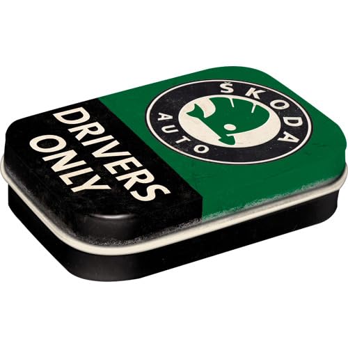 Nostalgic-Art Retro Pillendose, 4 x 6 x 1,6 cm, Skoda – Drivers Only – Geschenk-Idee für Skoda-Zubehör Fans, mit Pfefferminz-Dragees, Vintage Design Nostalgic-Art Retro Pillendose, 4 x 6 x 1,6 cm, Skoda – Drivers Only – Geschenk-Idee für Skoda-Zubehör Fans, mit Pfefferminz-Dragees, Vintage Design von Nostalgic-Art