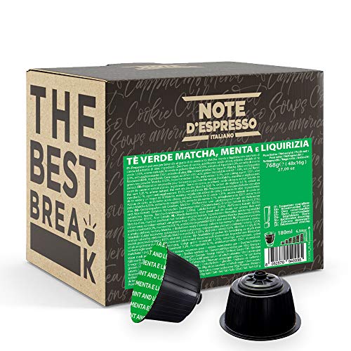 Note D'Espresso - Grüner Tee, Matcha, Minze und Lakritze - Kapselmaschinen - ausschließlich kompatibel mit NESCAFE DOLCE GUSTO- 48 caps von Note d'Espresso