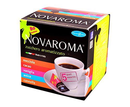 NOVAROMA AROMATISIERTER ZUCKER - 80 BEUTEL 5g SORTIERTE GESCHMÄCKE AUS ZIMT, KAKAO, VANILLE, ANIS UND HASELNUSS NOVAROMA AROMATISIERTER ZUCKER - 80 BEUTEL 5g SORTIERTE GESCHMÄCKE AUS ZIMT, KAKAO, VANILLE, ANIS UND HASELNUSS von Novarese Zuccheri