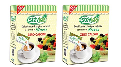Stevida, Süßstoff auf Stevia-Basis in Sachets - 2 x 42pz - Novarese Zuccheri von Novarese Zuccheri